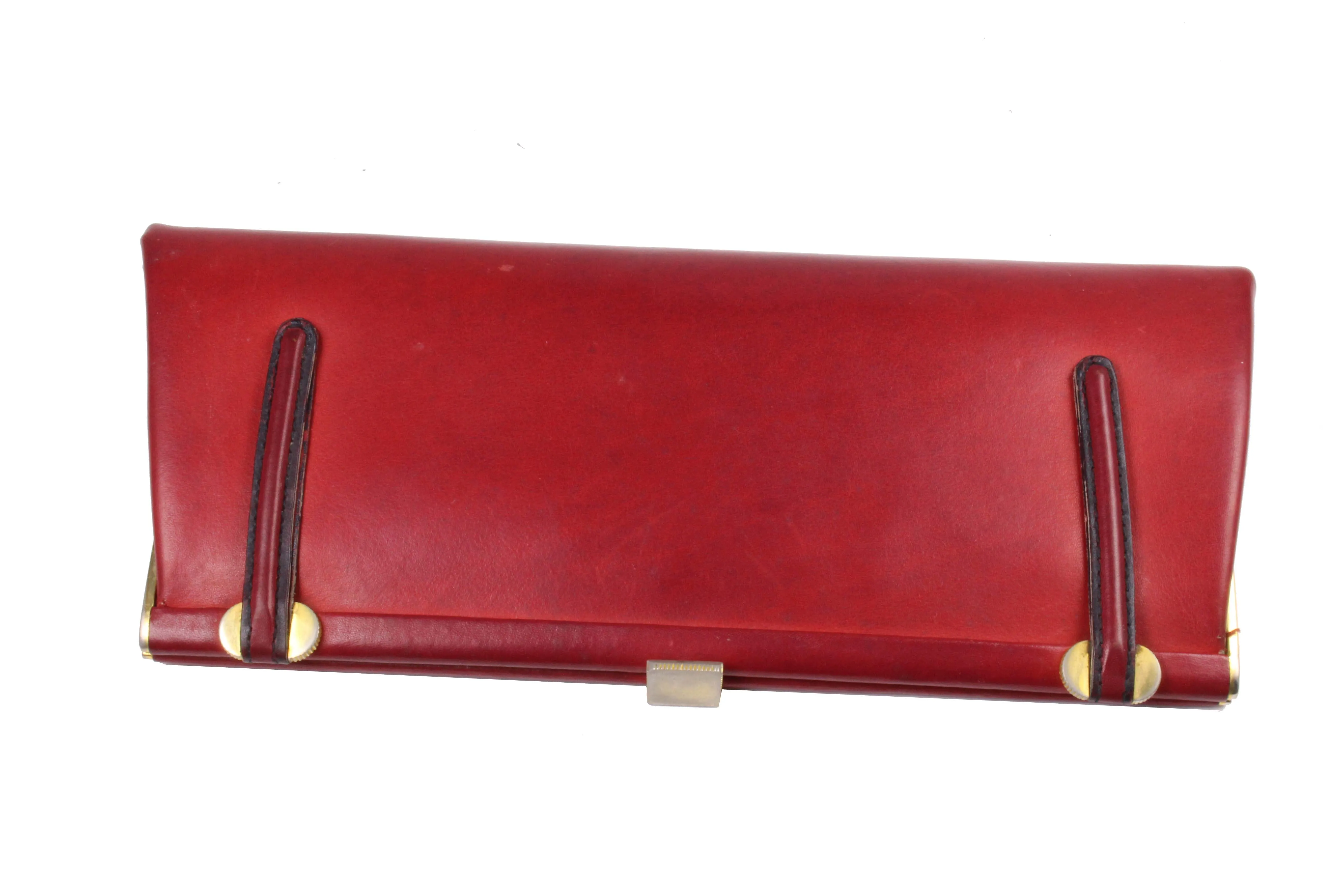 LOEWE red leather clutch