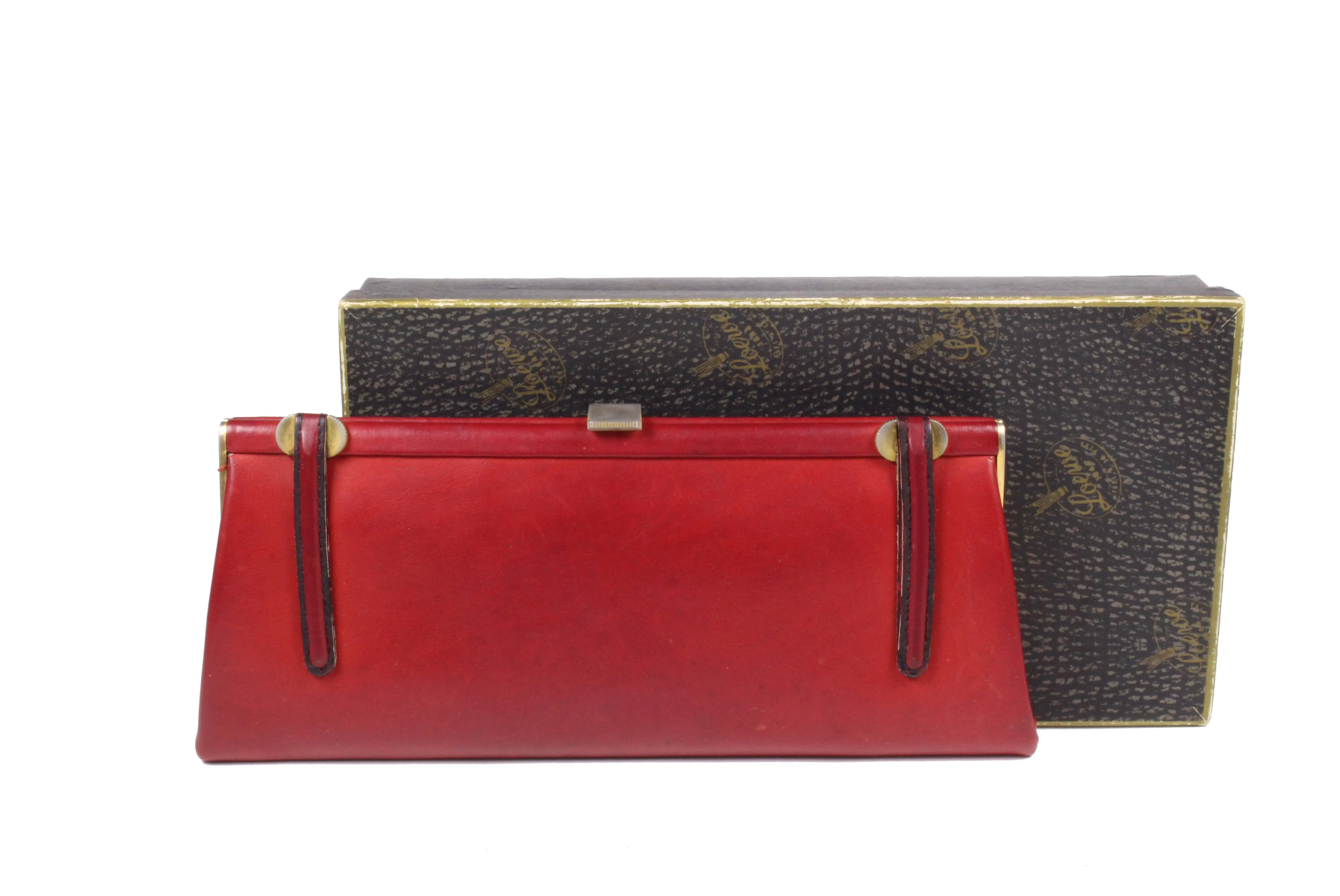 LOEWE red leather clutch