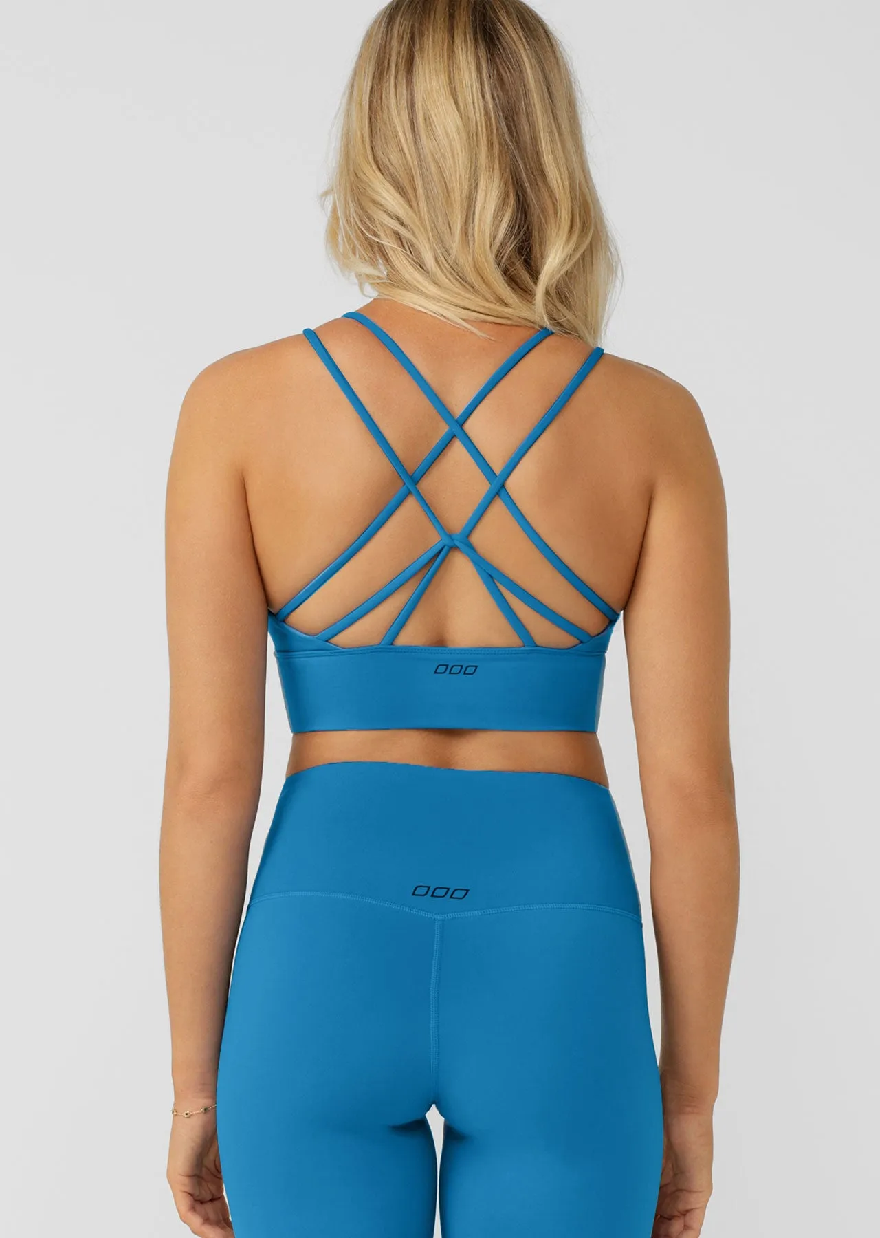 Lotus Longline Sports Bra - Cornflower