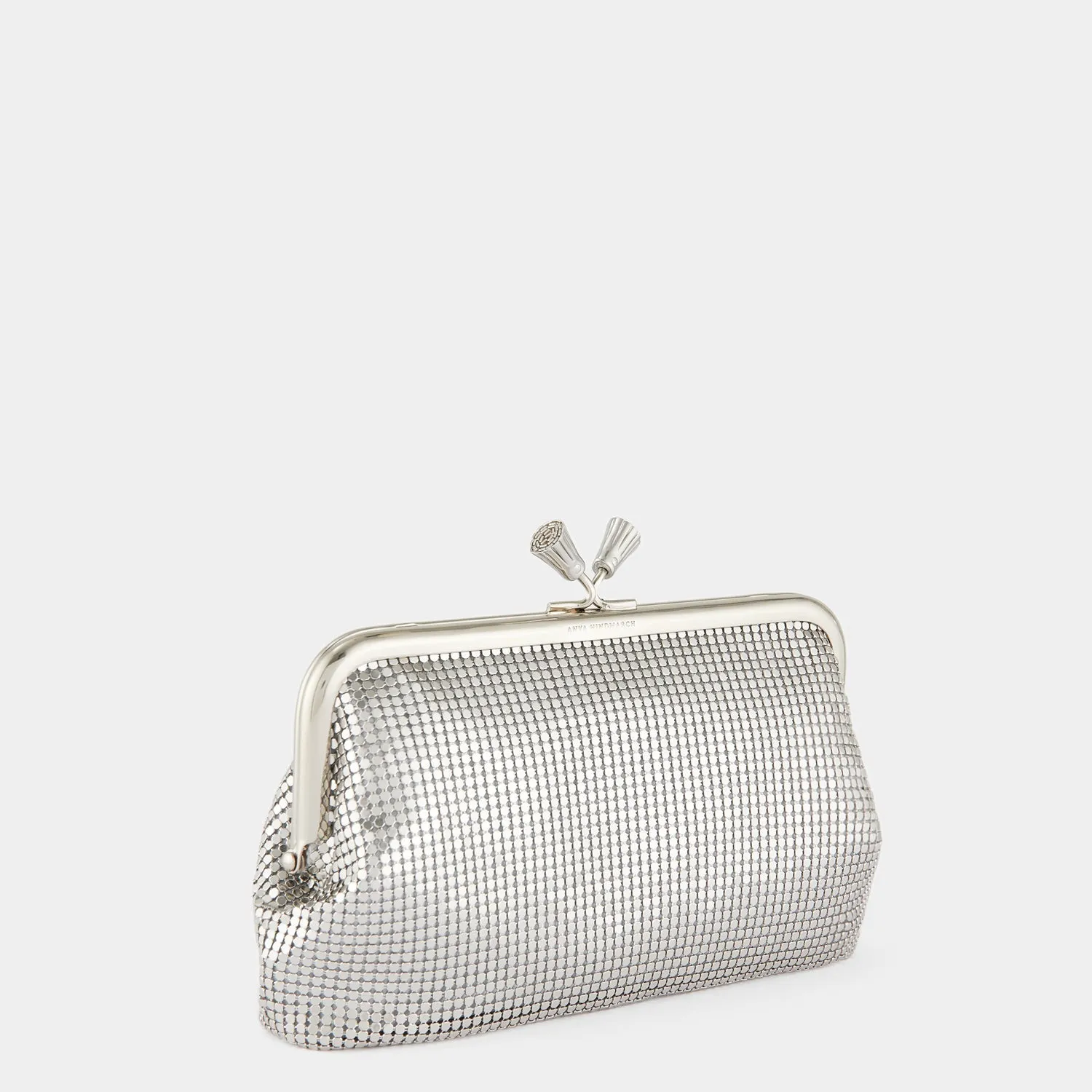 Maud Mesh Tassel Clutch