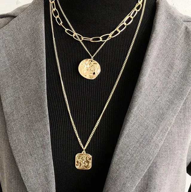 Multilayer Hip hop Long Chain Cool  Necklace