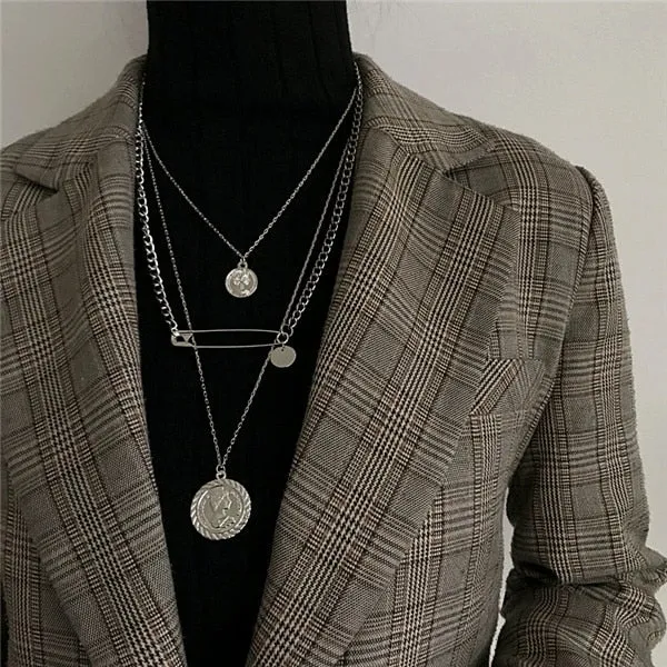 Multilayer Hip hop Long Chain Cool  Necklace