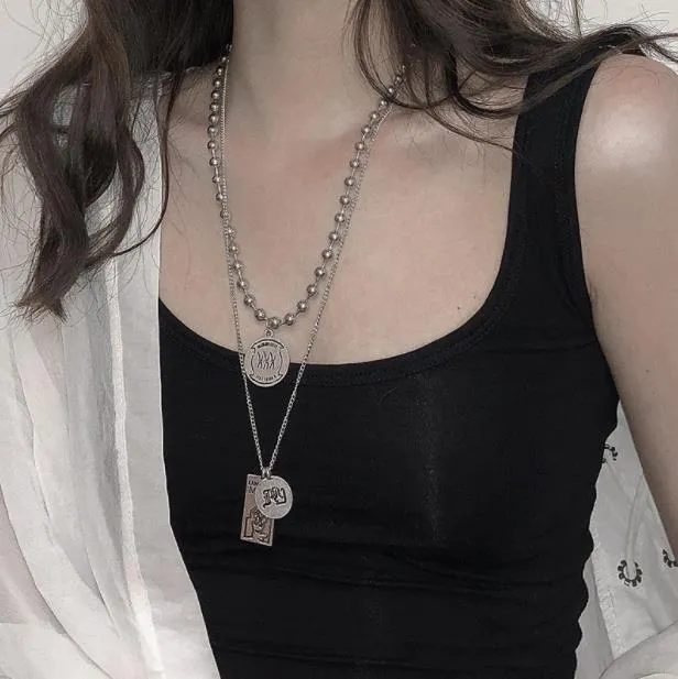 Multilayer Hip hop Long Chain Cool  Necklace