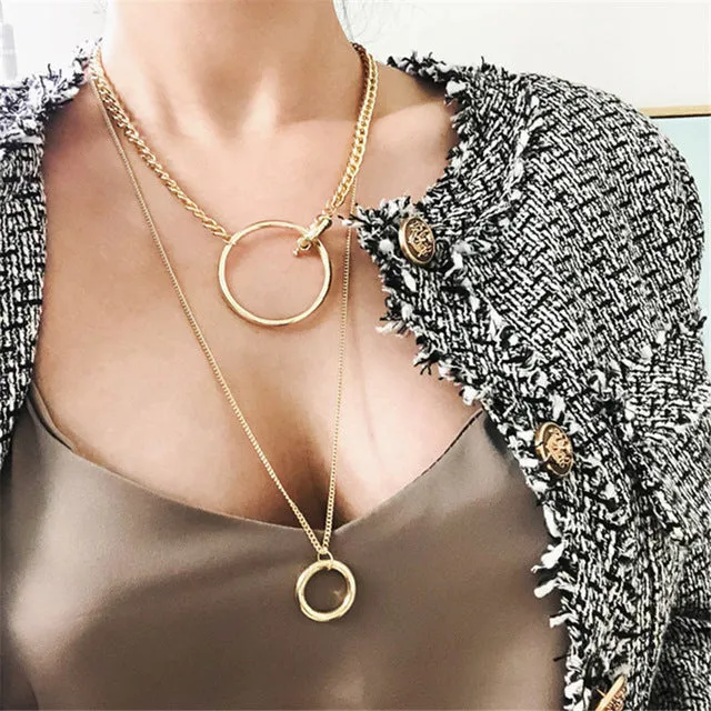 Multilayer Hip hop Long Chain Cool  Necklace