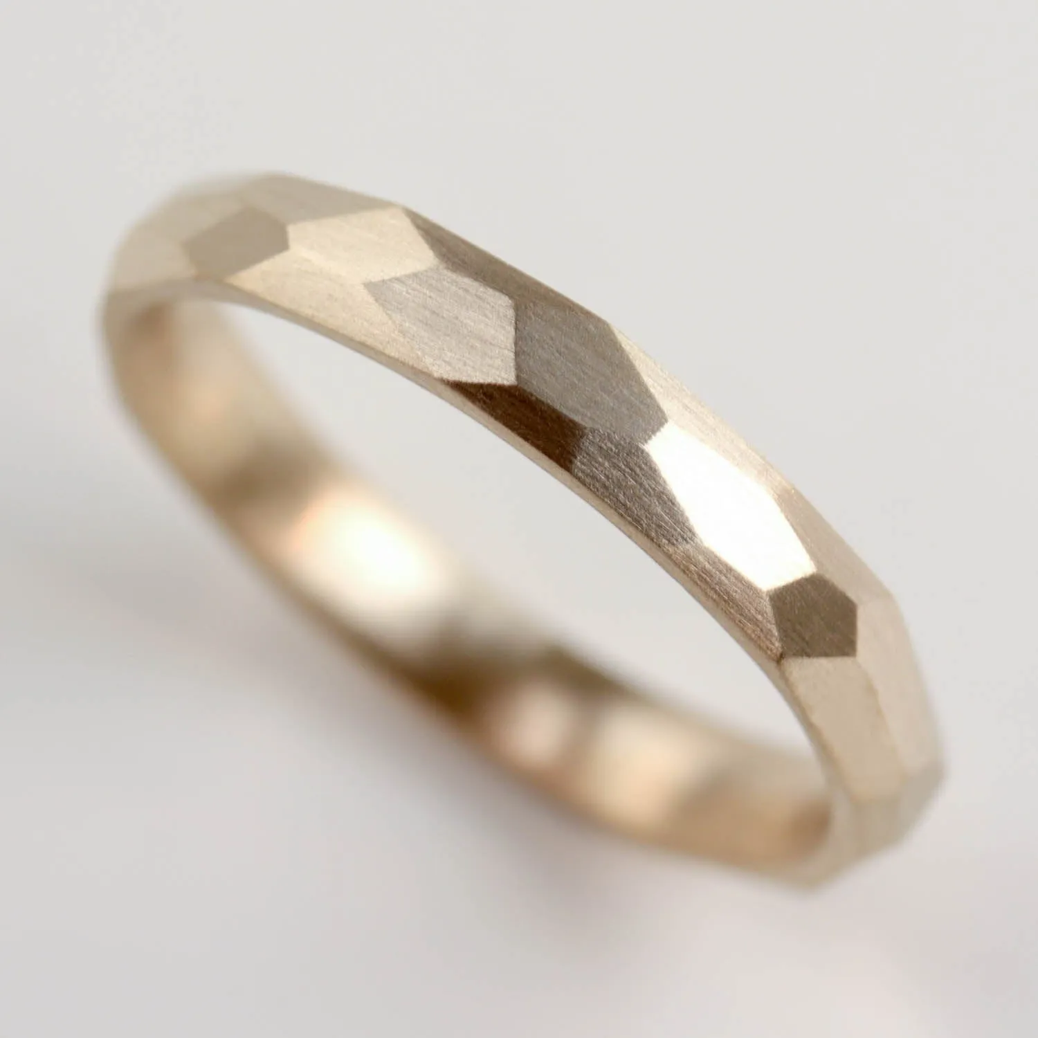 Narrow Faceted Wedding Band