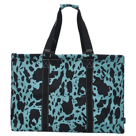 Neon Cow Turquoise NGIL Mega Shopping Utility Tote Bag