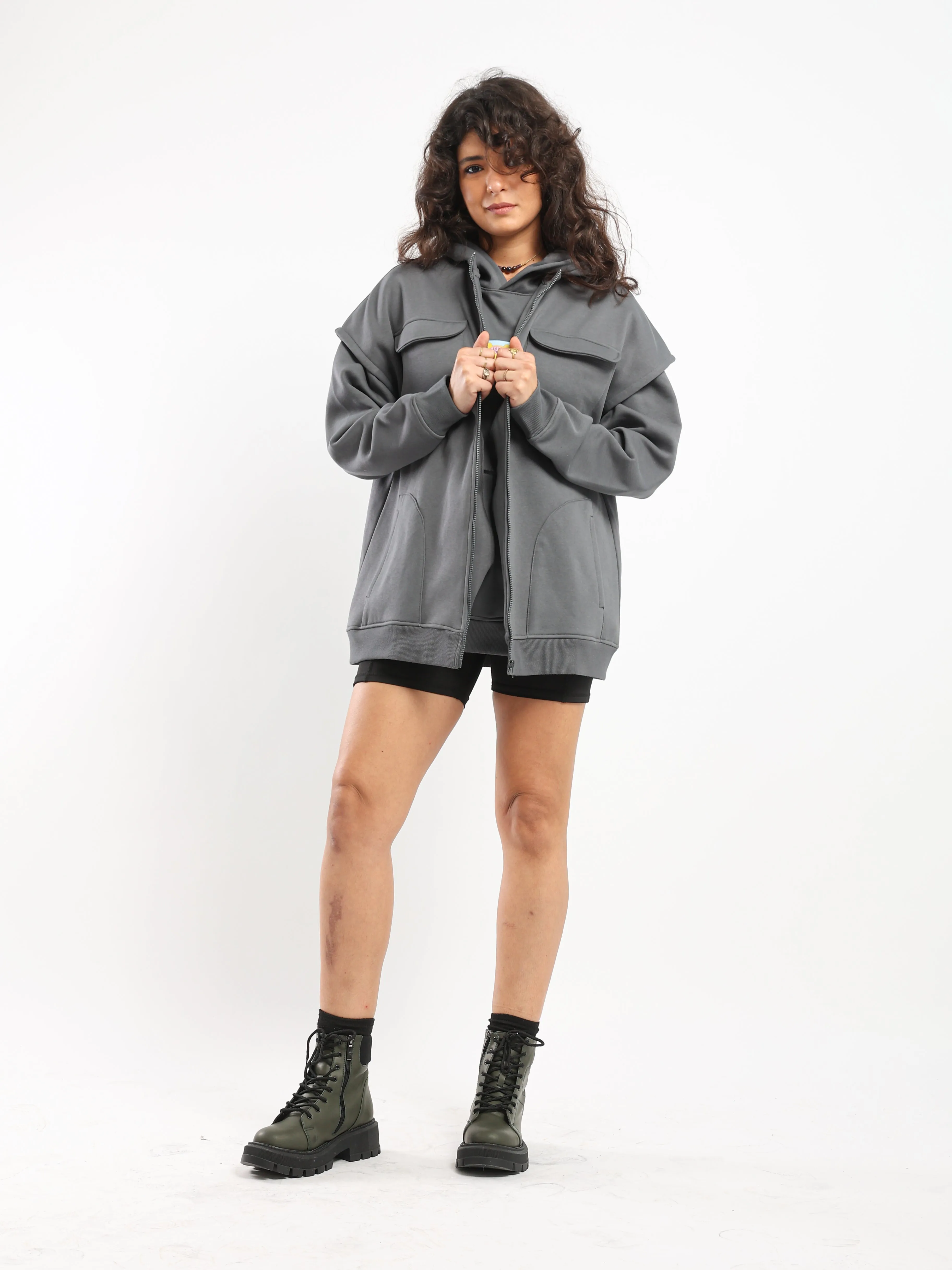 OVERSIZED VEST - CHARCOAL