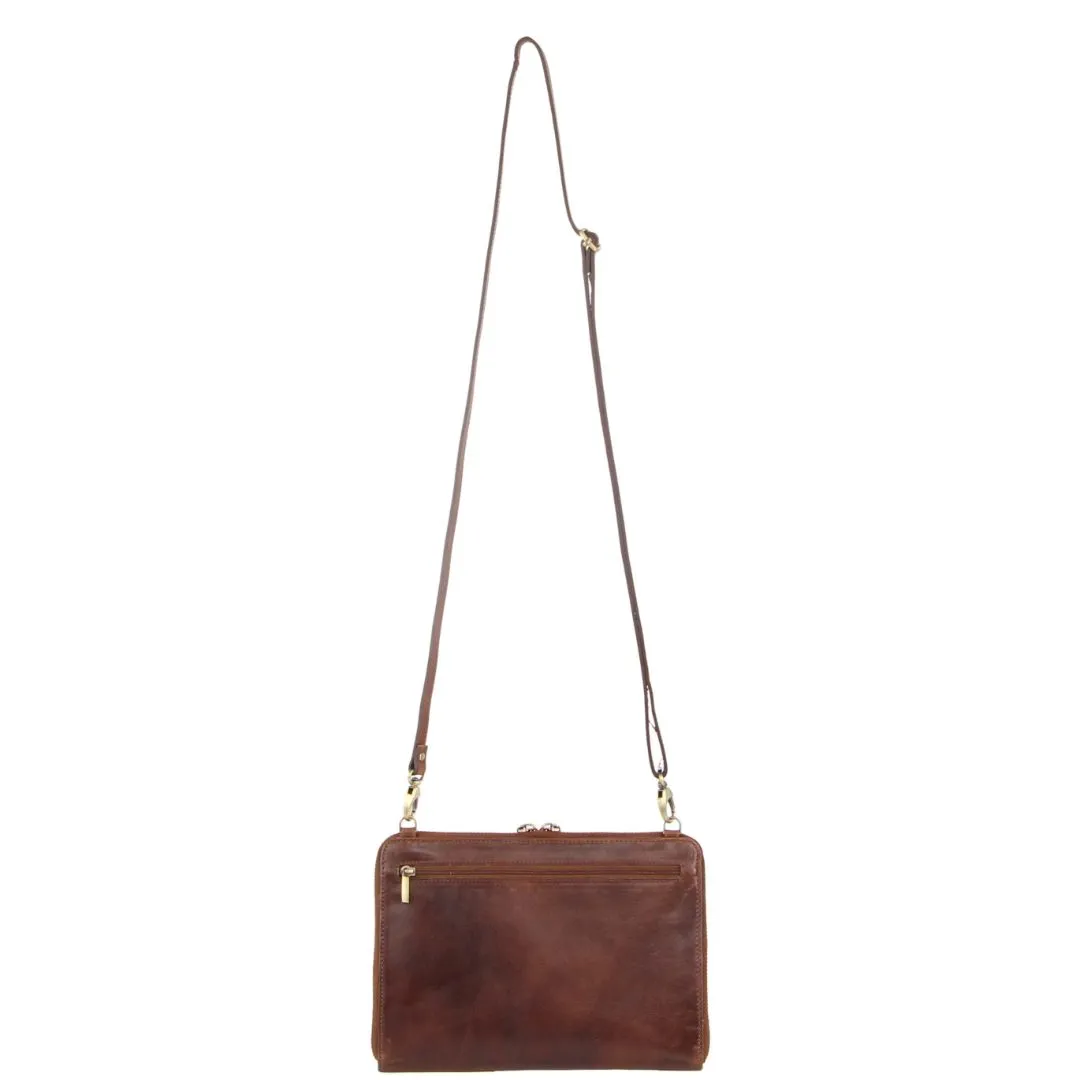 Pierre Cardin Rustic Leather Cross-Body Bag/Clutch PC3232