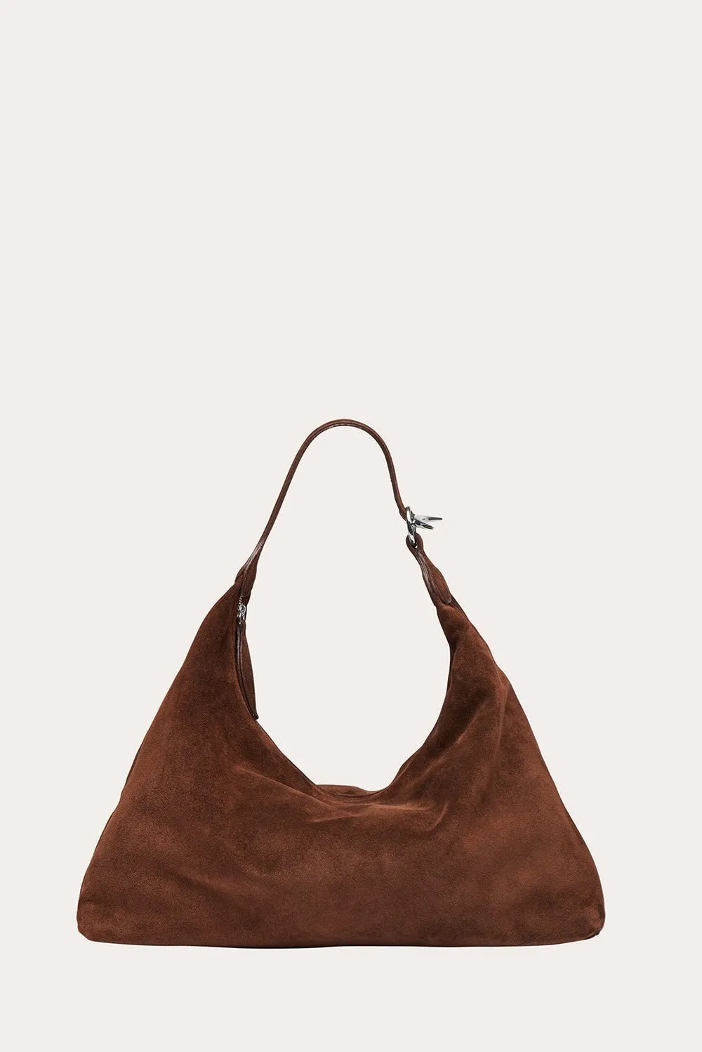 Pillow Shoulder Bag Suede Dark Brown