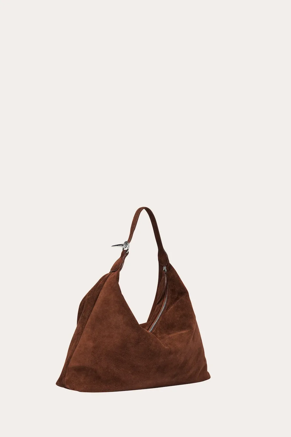 Pillow Shoulder Bag Suede Dark Brown