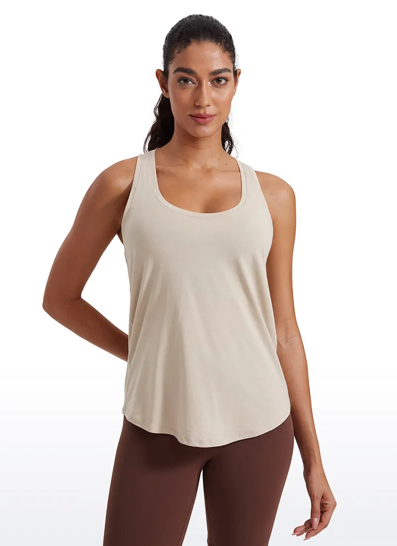 Pima Cotton Hip-Length Tank Racerback