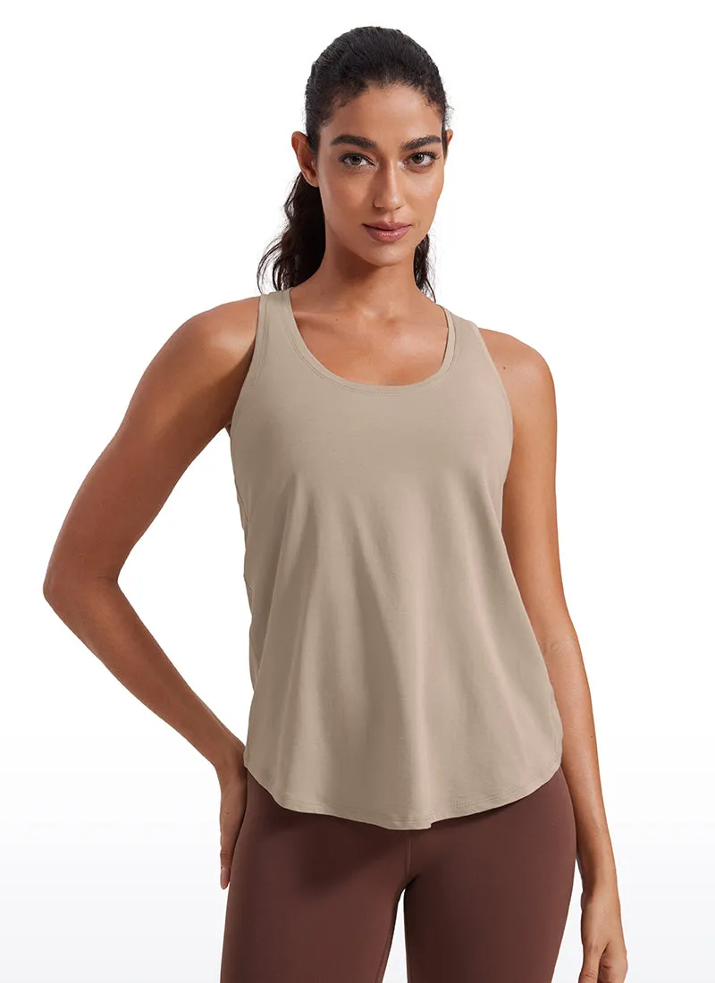 Pima Cotton Hip-Length Tank Racerback