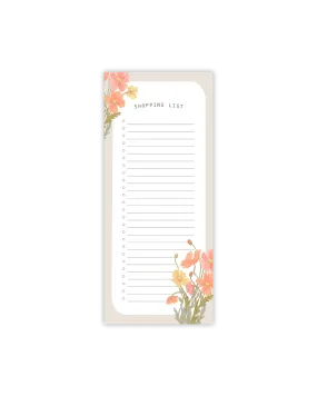 Poppies Magnetic Shopping List Notepad