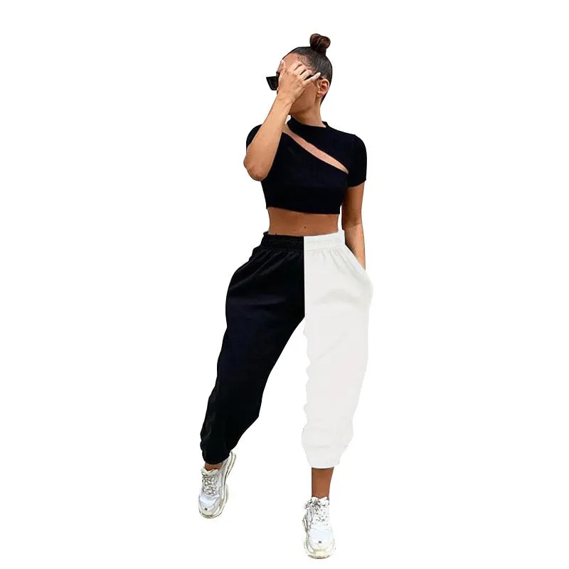 Popular Hip Hop Color Block Joggers Pants