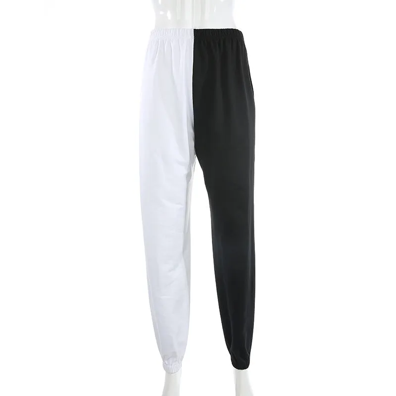 Popular Hip Hop Color Block Joggers Pants