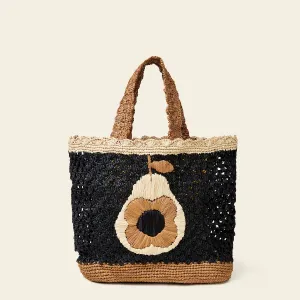 Raffia Basket Bag - Pear