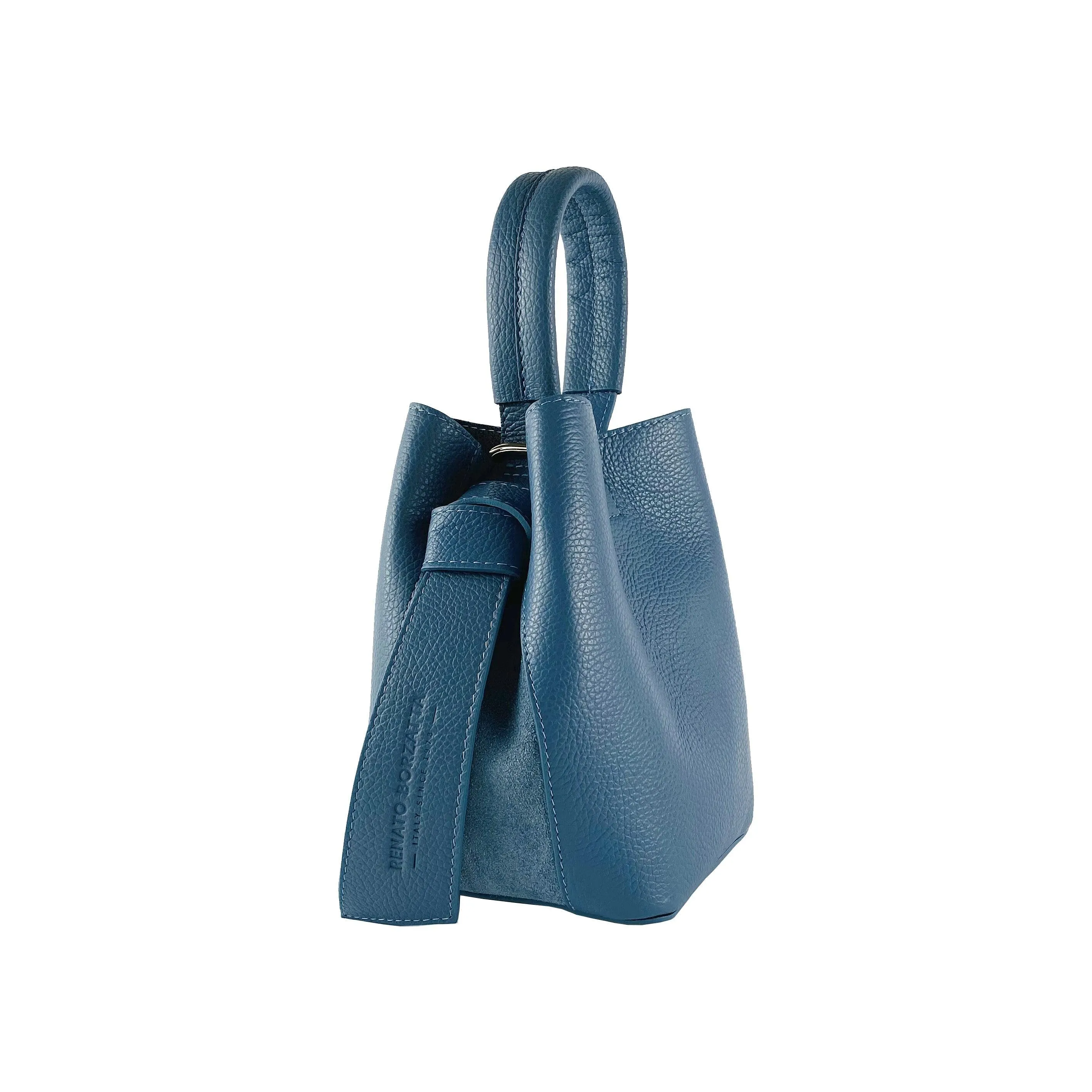 RB1006P | Women's Bucket Bag with Shoulder Bag in Genuine Leather | 16 x 14 x 21 cm