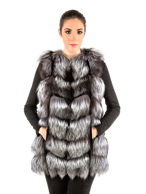 Silver fox vest