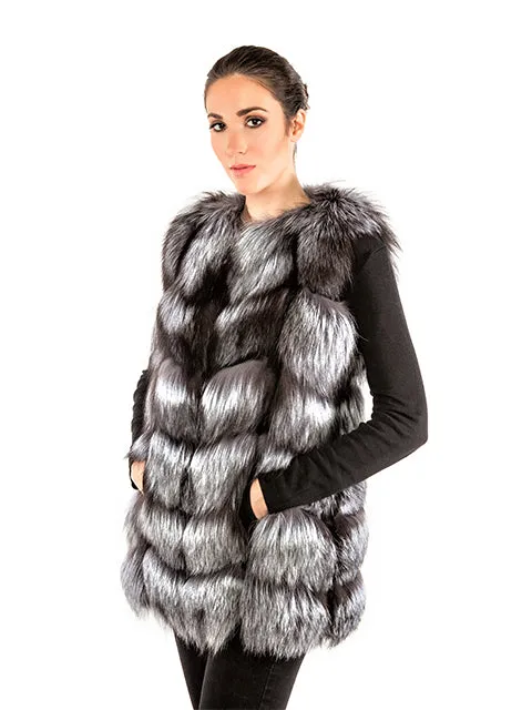 Silver fox vest