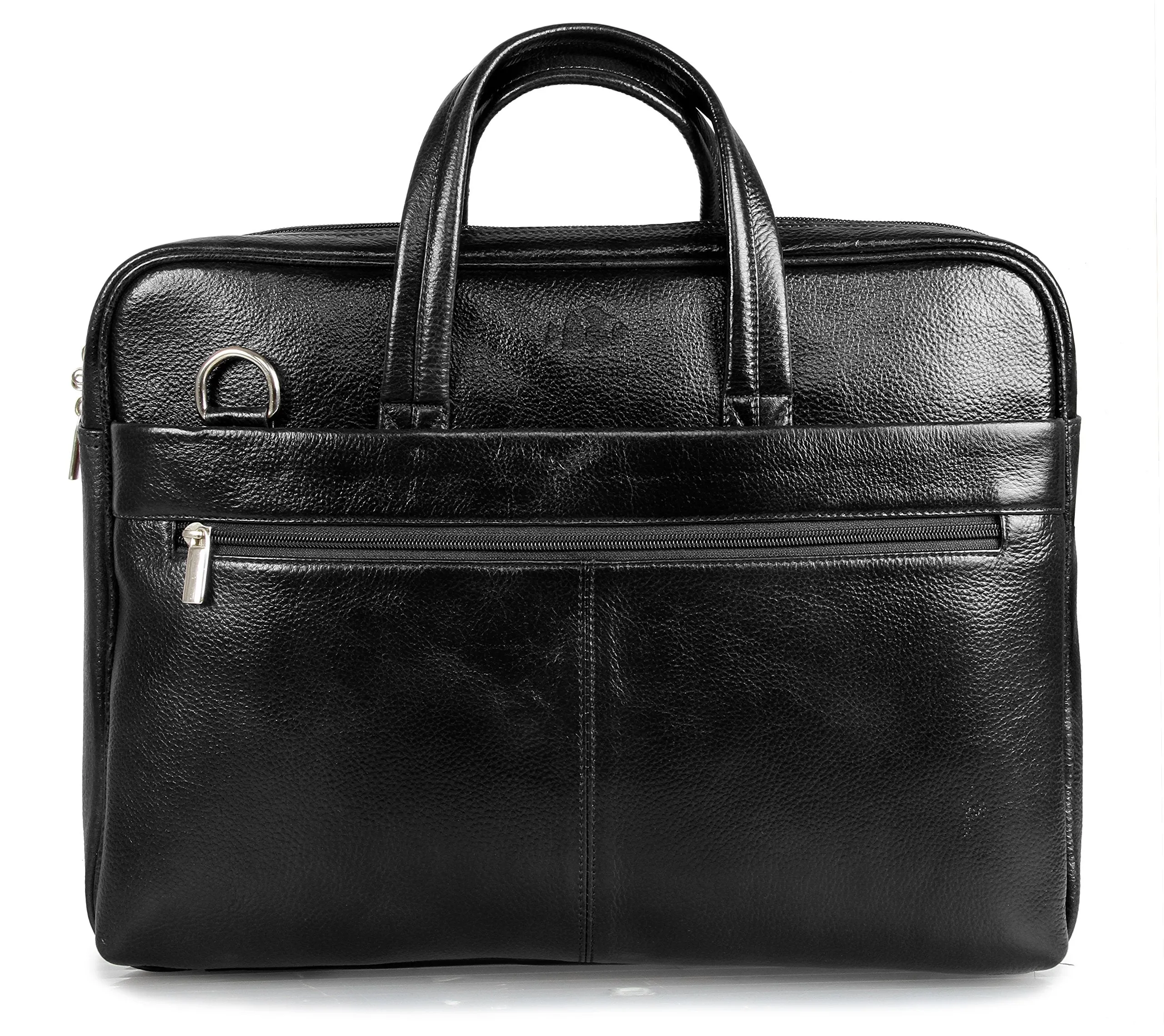 The Clownfish 14 inch Leather Laptop and Tablet Briefcase |Laptop Briefcase | Office Bag| Messenger Bag (Black)