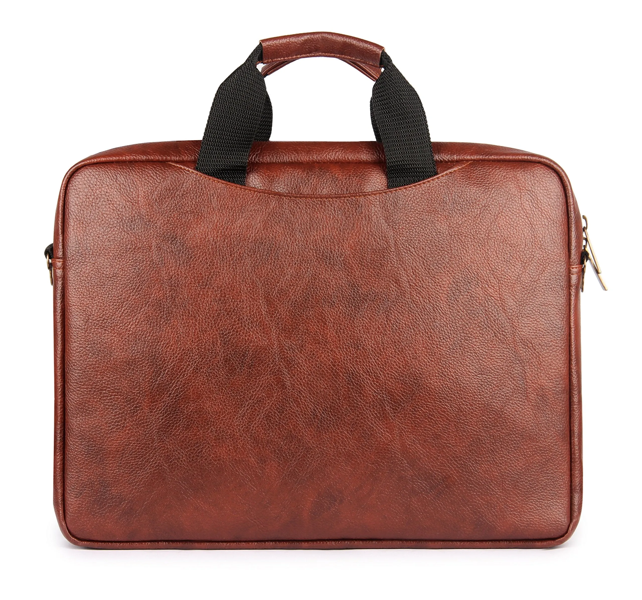 THE CLOWNFISH 15.6 inch Leatherette Tablet & Laptop Bag/Messenger Bag Briefcase - Macbook Pro, Macbook Air (Tan)