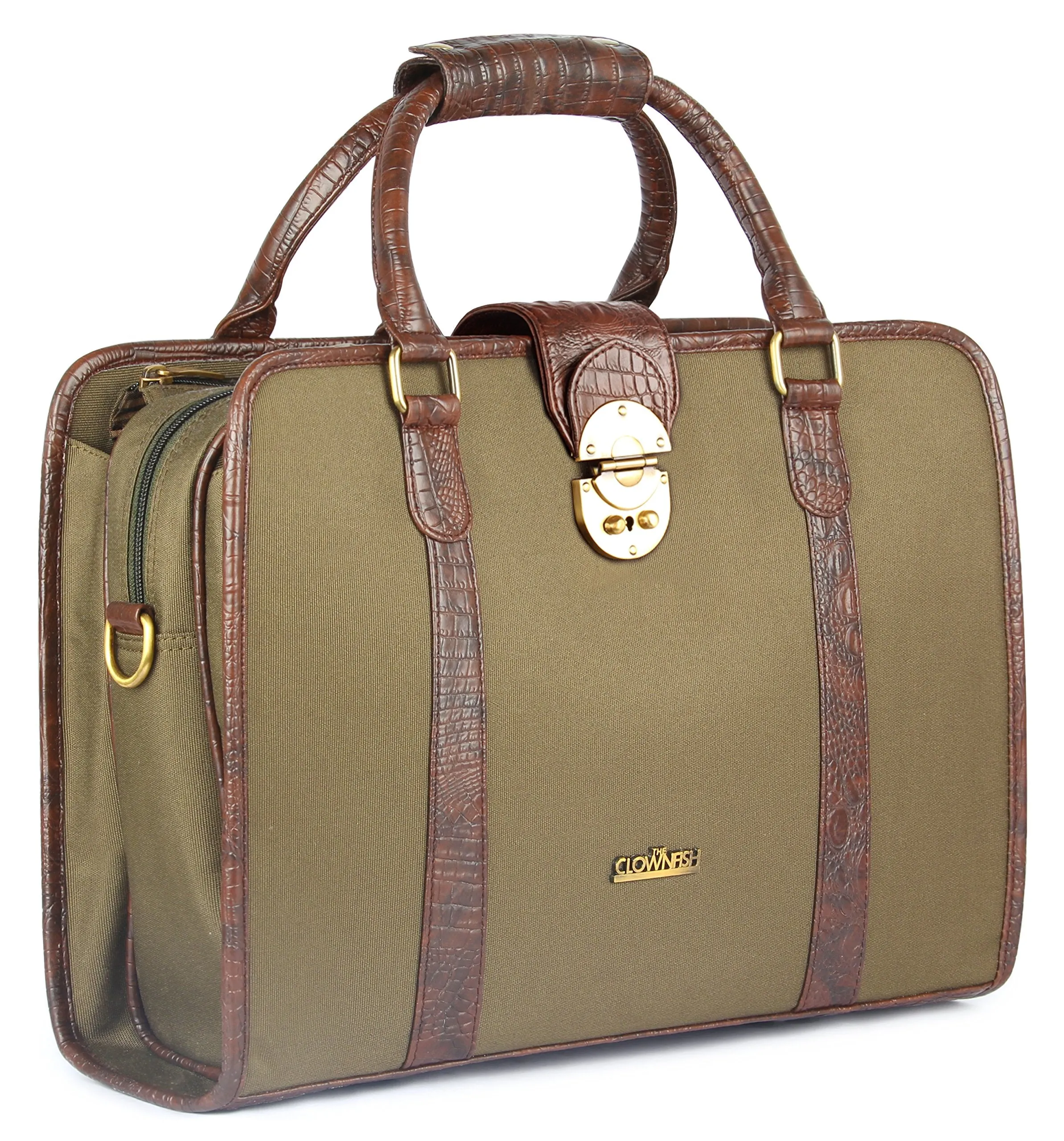 THE CLOWNFISH 8.3 Ltrs Green Softsided Briefcase (TCFLBPO-AB156OG21)