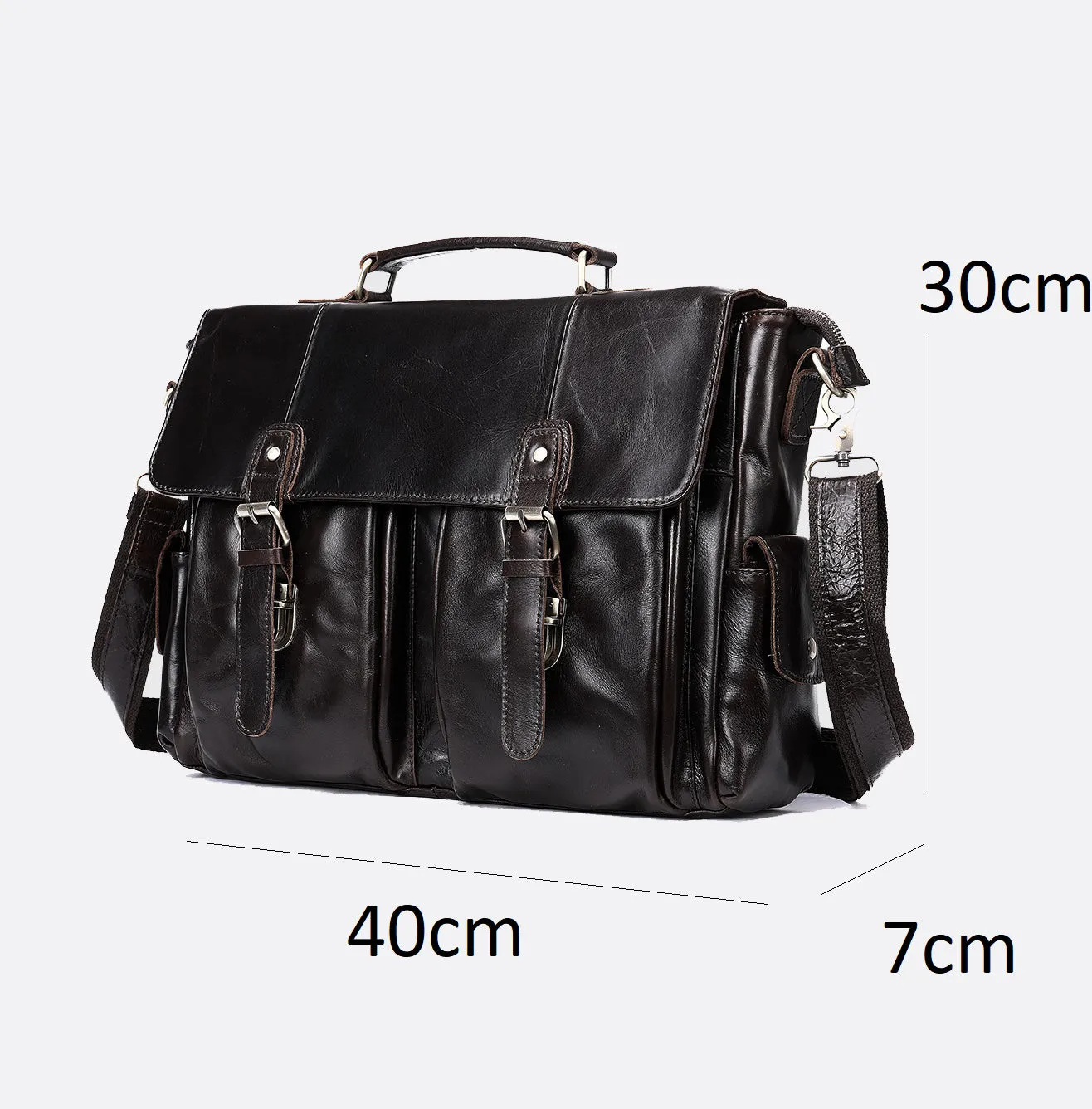 Unisex Women's and Men's genuine cowhide leather satchel briefcase Torba design