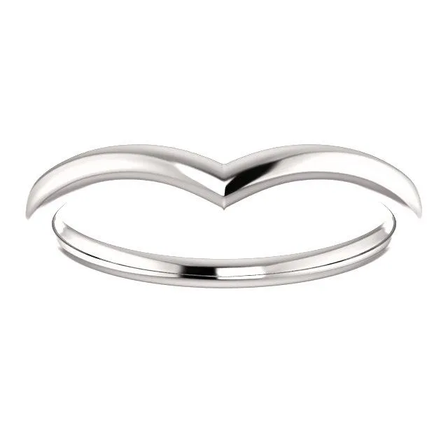 V Contour Wedding Band - Women's Plain V Shaped Curved Wedding Band