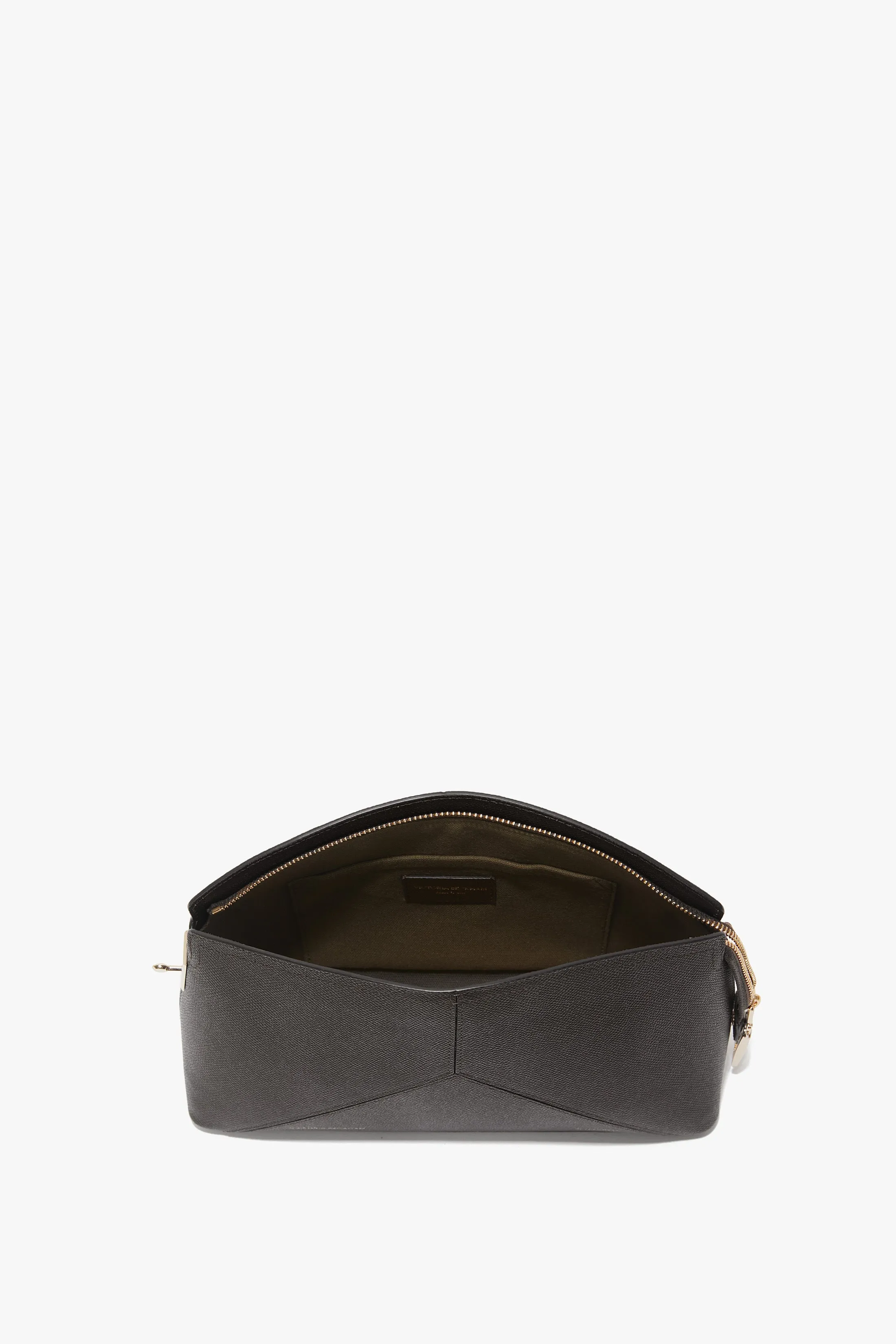 Victoria Elegant Clutch Bag in Premium Black Grained Leather