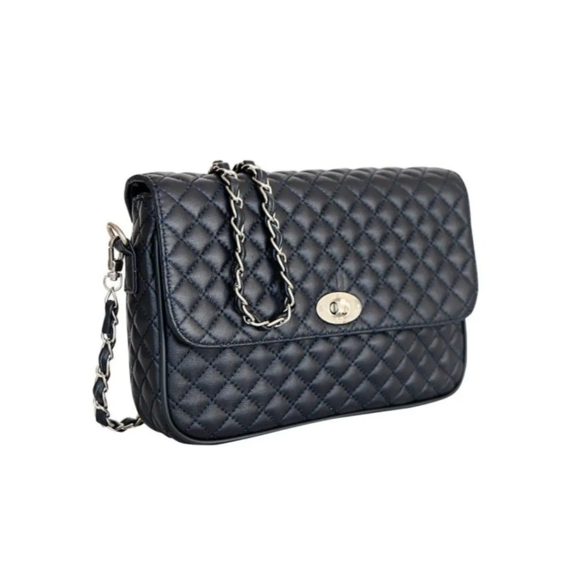 Vienna Quilted Soft Leather Cross Body Clutch Bag