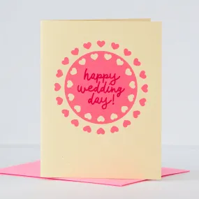 wedding card, happy wedding day hearts, congratulations card